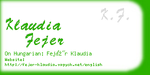 klaudia fejer business card